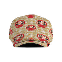 Japanese Daruma Doll Jeff Hat Palaka With Seamless Bamboo Pattern