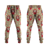 Japanese Daruma Doll Jogger Pants Palaka With Seamless Bamboo Pattern