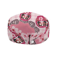 Japanese Daruma Doll Palaka Jeff Hat Cherry Blossoms With Shell Lei