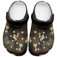 Javanese Batik Semen Clogs Shoes Indonesian Traditional Pattern LT01 Black - Polynesian Pride