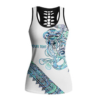 Kahui Whetu Paua Shell Kowhaiwhai Taniko Personalised Hollow Tank Top Taniwha Maori Tribal Style