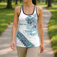 Kahui Whetu Paua Shell Kowhaiwhai Taniko Personalised Hollow Tank Top Taniwha Maori Tribal Style