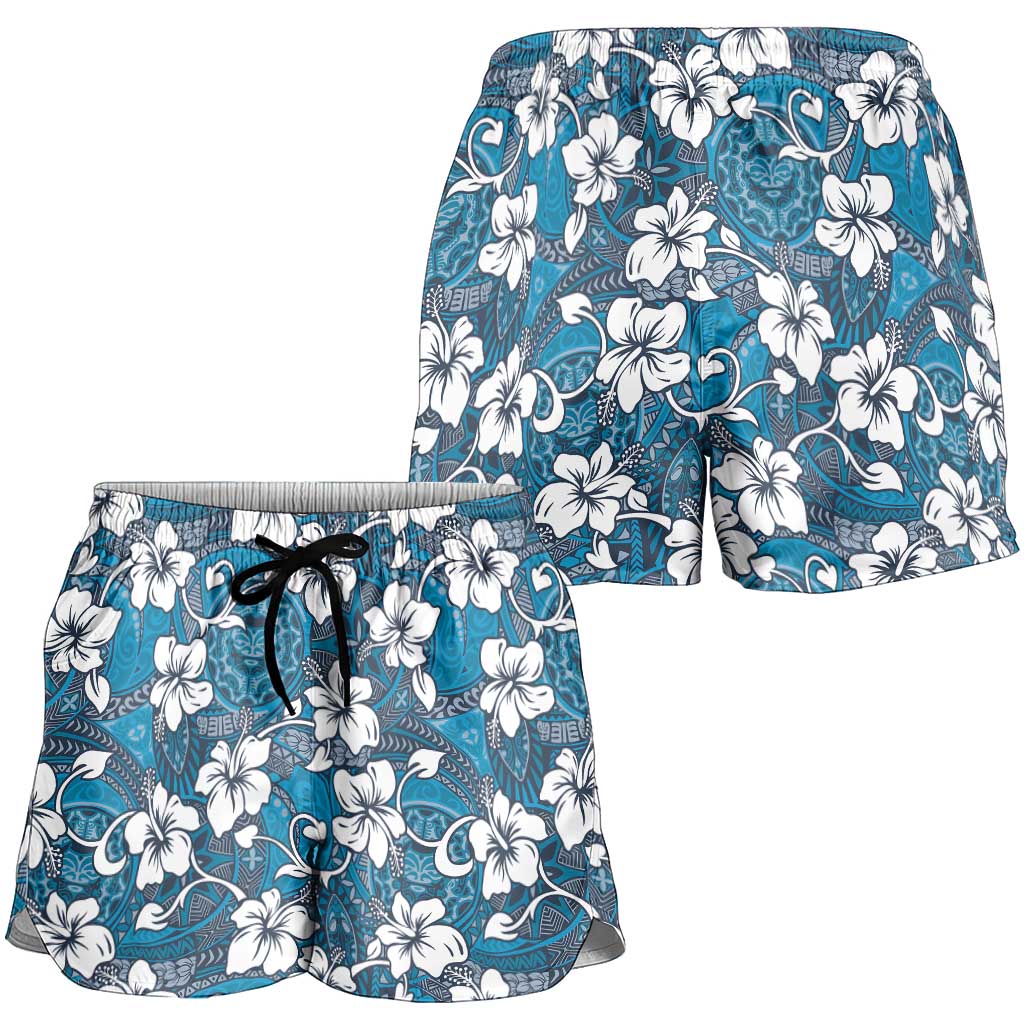 Karakarawa Bula Fiji Shorts for Women Fijian Tapa Seamless Hibiscus - Polynesian Pride