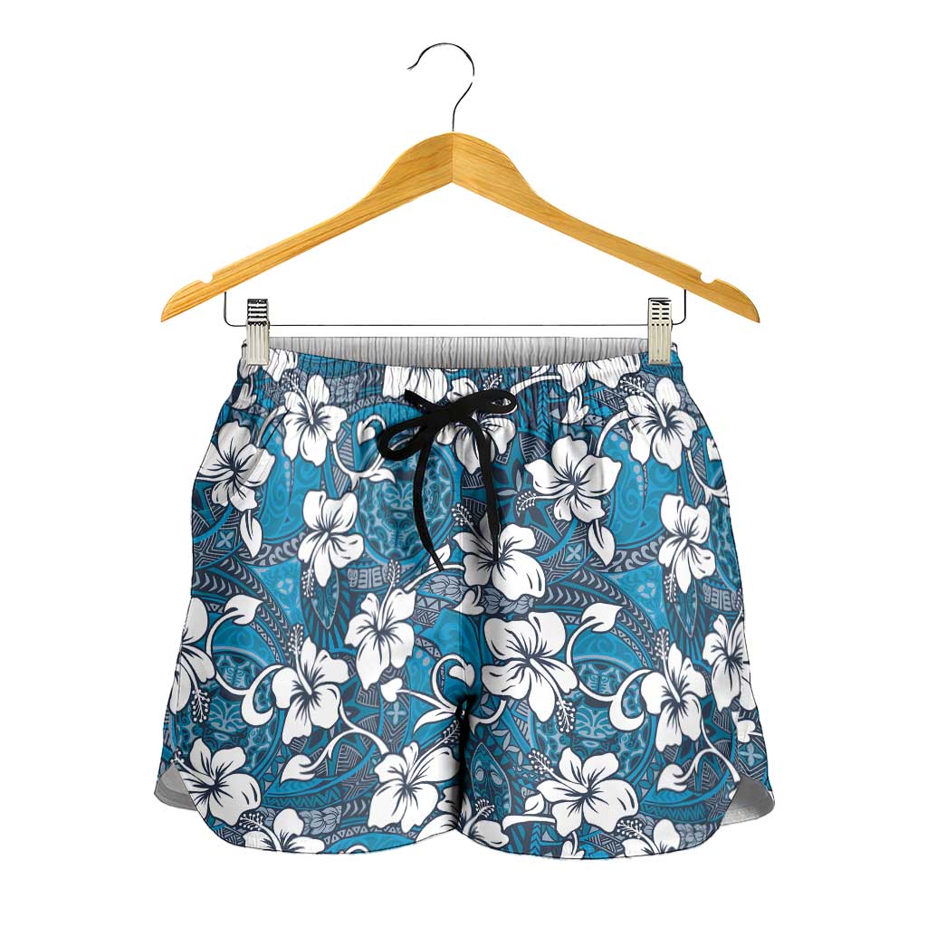 Karakarawa Bula Fiji Shorts for Women Fijian Tapa Seamless Hibiscus - Polynesian Pride