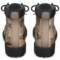 Khaki Palaka Hawaii Cowboy All Season Boots Puakenikeni Lei Paniolo Papale Seamless Vibes - Polynesian Pride
