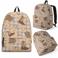Khaki Palaka Hawaii Cowboy Backpack Puakenikeni Lei Paniolo Papale Seamless Vibes LT14 - Polynesian Pride