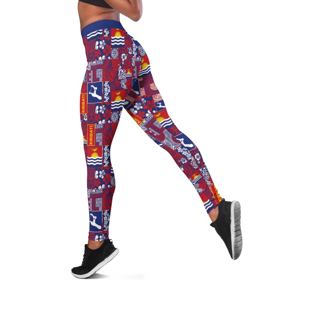 Kiribati Tekeraoi n te Kiritimati Leggings Pacific Patchwork Xmas Vibes - Polynesian Pride
