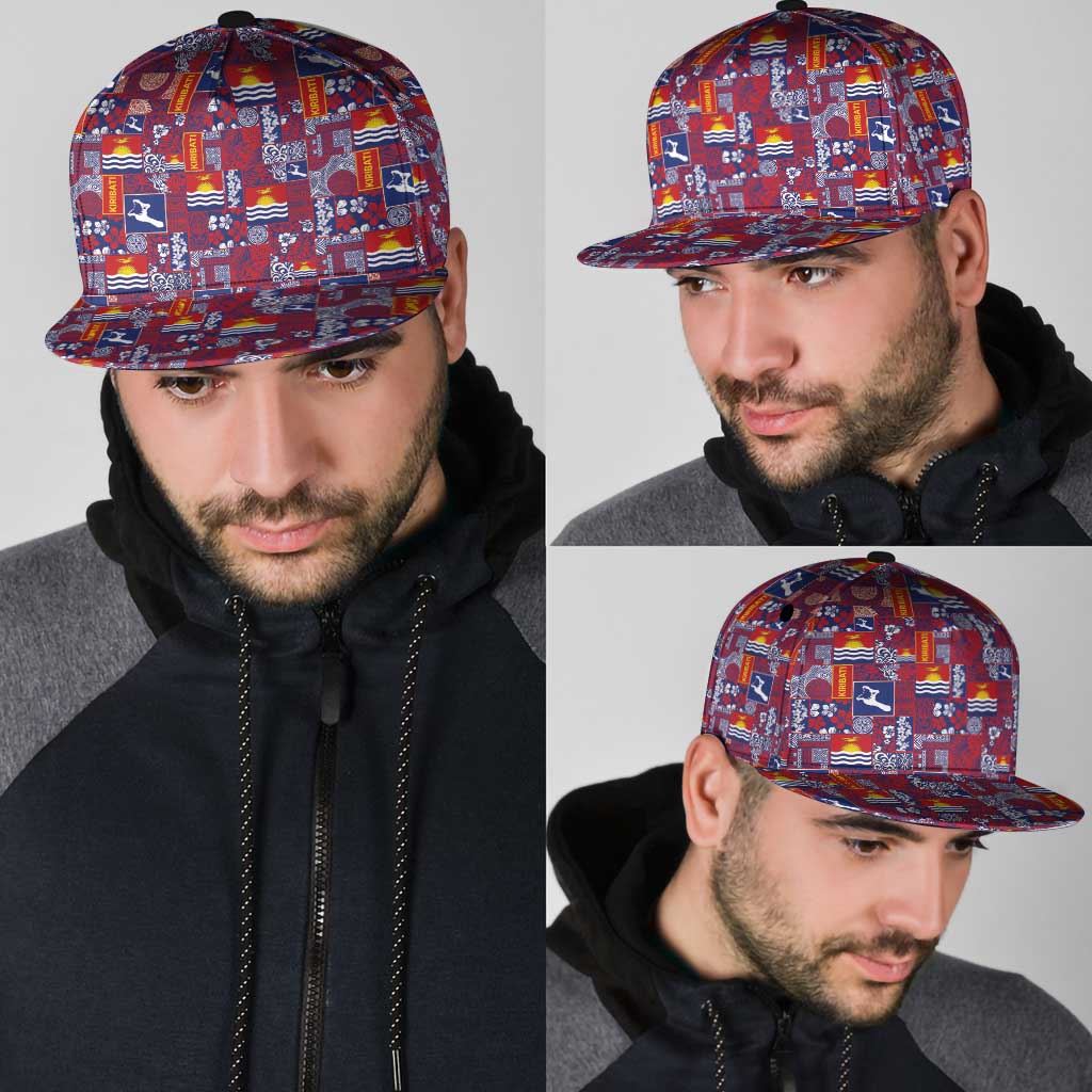 Kiribati Tekeraoi n te Kiritimati Snapback Cap Pacific Patchwork Xmas Vibes - Polynesian Pride