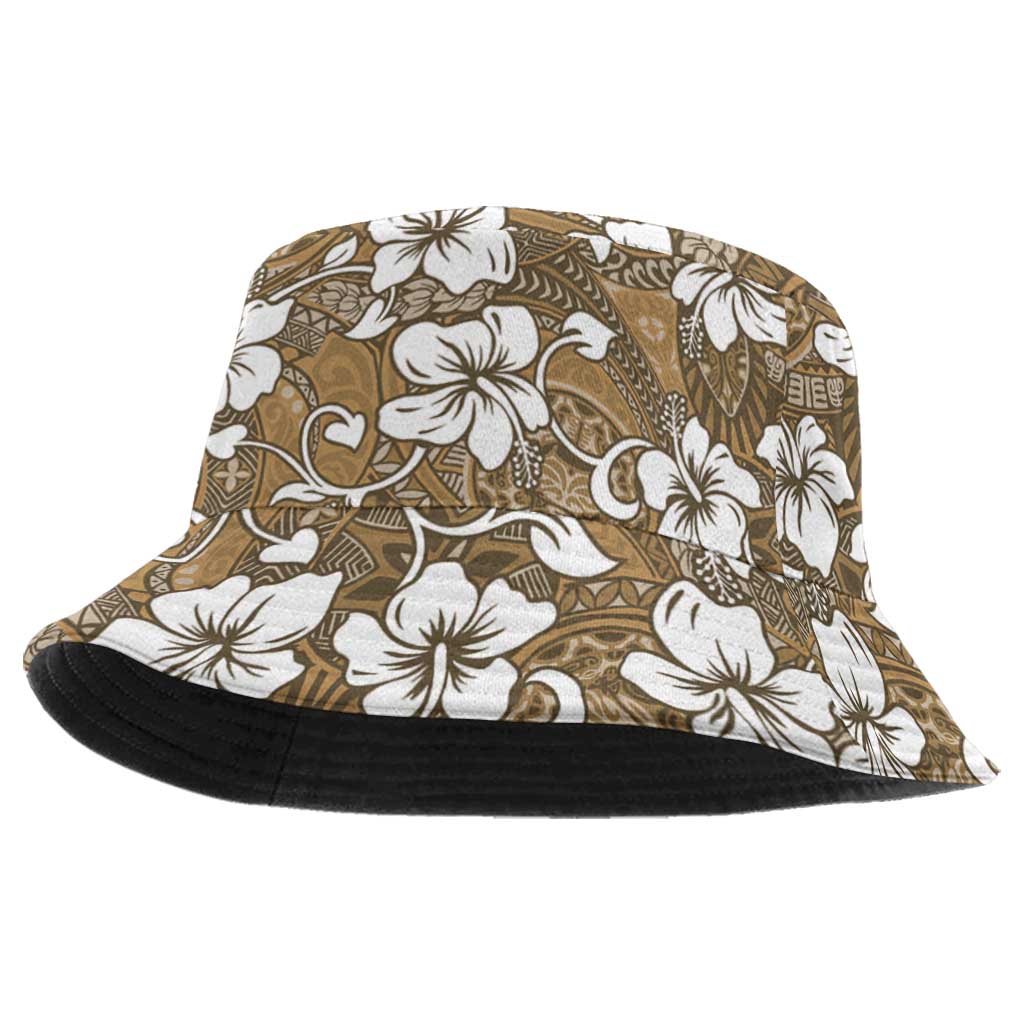 Kuvui Bula Fiji Bucket Hat Fijian Tapa Seamless Hibiscus - Polynesian Pride