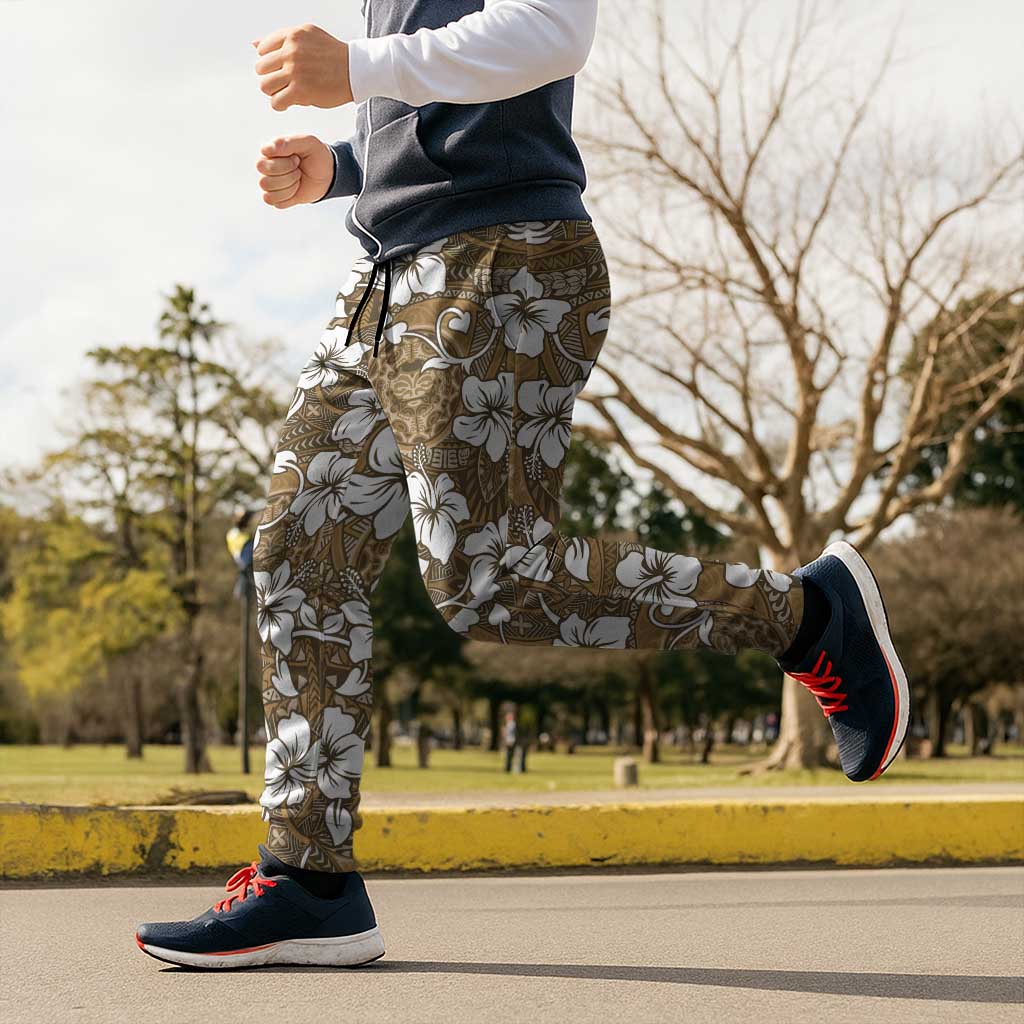 Kuvui Bula Fiji Jogger Pants Fijian Tapa Seamless Hibiscus - Polynesian Pride