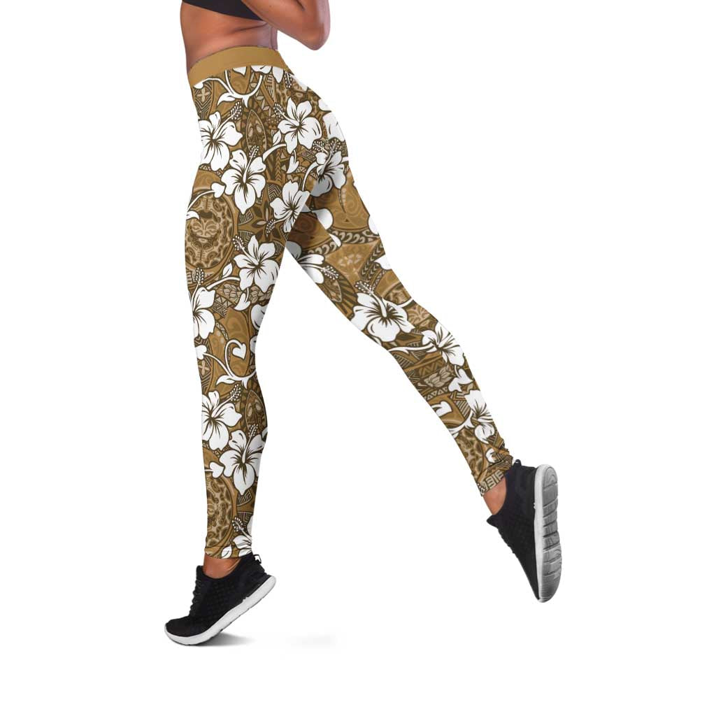 Kuvui Bula Fiji Leggings Fijian Tapa Seamless Hibiscus - Polynesian Pride