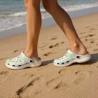 Leaf Green Hawaii Anthurium Plumeria Lei Clogs Shoes
