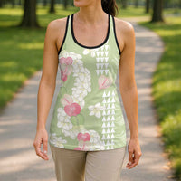 Leaf Green Hawaii Anthurium Plumeria Lei Hollow Tank Top