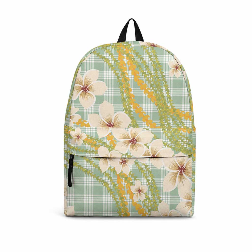 Liko Kukui Hawai'i Palaka Plumeria Backpack Puakenikeni and Maile Lei