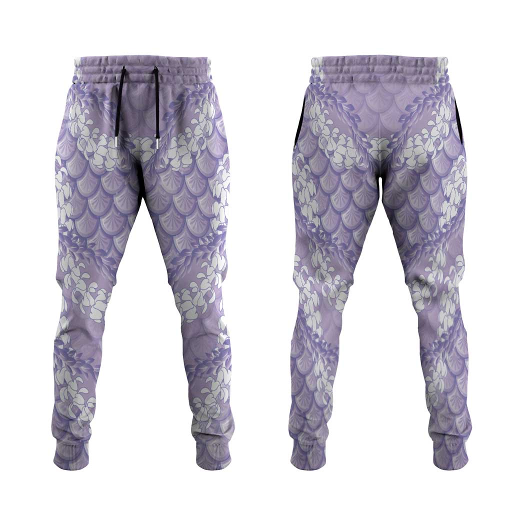 Lilac Mermaid Puakenikeni Maile Lei Jogger Pants