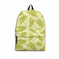 Lime Green Hawaii Kalo Palaka Motifs Backpack Hawaiian Taro Leaves Elegant Vibes LT14 Lime Green - Polynesian Pride