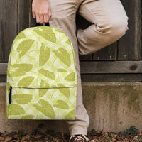 Lime Green Hawaii Kalo Palaka Motifs Backpack Hawaiian Taro Leaves Elegant Vibes LT14 - Polynesian Pride