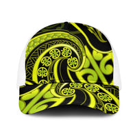 Lime Green New Zealand Mangopare Baseball Net Cap Aotearoa Maori Koru Style - Polynesian Pride