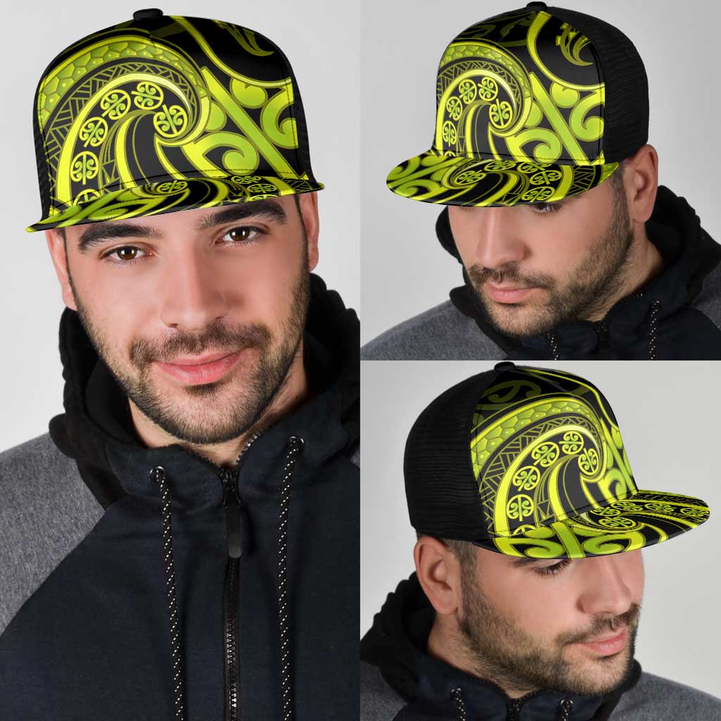 Lime Green New Zealand Mangopare Mesh Trucker Cap Aotearoa Maori Koru Style - Polynesian Pride