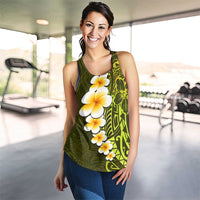 Lime Green Polynesia Women Racerback Tank Plumeria Tropical Leaves With Galaxy Polynesian Art LT14 - Polynesian Pride