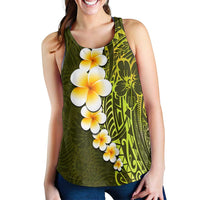 Lime Green Polynesia Women Racerback Tank Plumeria Tropical Leaves With Galaxy Polynesian Art LT14 - Polynesian Pride