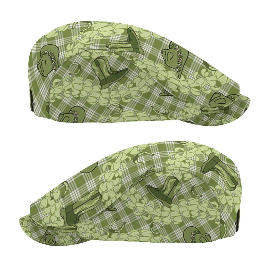 Lime Palaka Hawaii Cowboy Jeff Hat Puakenikeni Lei Paniolo Papale Seamless Vibes - Polynesian Pride