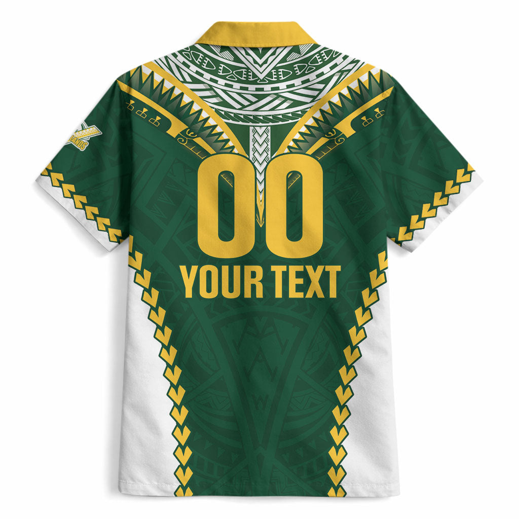 Custom Rugby League Cook Islands Hawaiian Shirt Tribal Pattern Green Version LT01 - Polynesian Pride