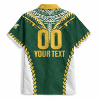 Custom Rugby League Cook Islands Hawaiian Shirt Tribal Pattern Green Version LT01 - Polynesian Pride