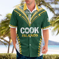 Custom Rugby League Cook Islands Hawaiian Shirt Tribal Pattern Green Version LT01 - Polynesian Pride