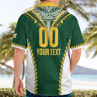 Custom Rugby League Cook Islands Hawaiian Shirt Tribal Pattern Green Version LT01 - Polynesian Pride