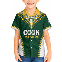 Custom Rugby League Cook Islands Hawaiian Shirt Tribal Pattern Green Version LT01 - Polynesian Pride