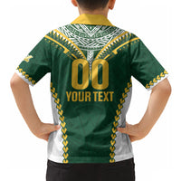 Custom Rugby League Cook Islands Hawaiian Shirt Tribal Pattern Green Version LT01 - Polynesian Pride