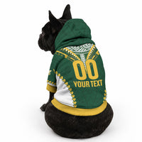 Custom Rugby League Cook Islands Pet Hoodie Tribal Pattern Green Version LT01 - Polynesian Pride