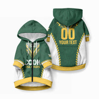 Custom Rugby League Cook Islands Pet Hoodie Tribal Pattern Green Version LT01 Zip-up Green - Polynesian Pride