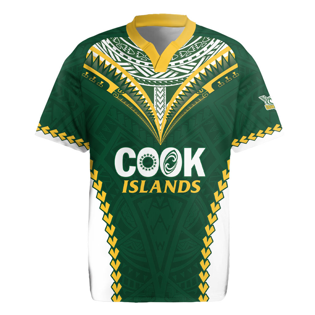 Custom Rugby League Cook Islands Rugby Jersey Tribal Pattern Green Version LT01 Green - Polynesian Pride