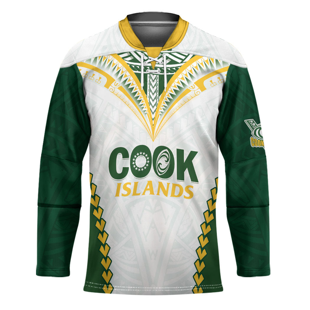 Custom Rugby League Cook Islands Hockey Jersey Tribal Pattern White Version LT01 Unisex White - Polynesian Pride