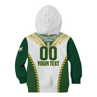 Custom Rugby League Cook Islands Kid Hoodie Tribal Pattern White Version LT01 - Polynesian Pride