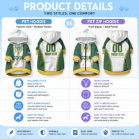 Custom Rugby League Cook Islands Pet Hoodie Tribal Pattern White Version LT01 - Polynesian Pride