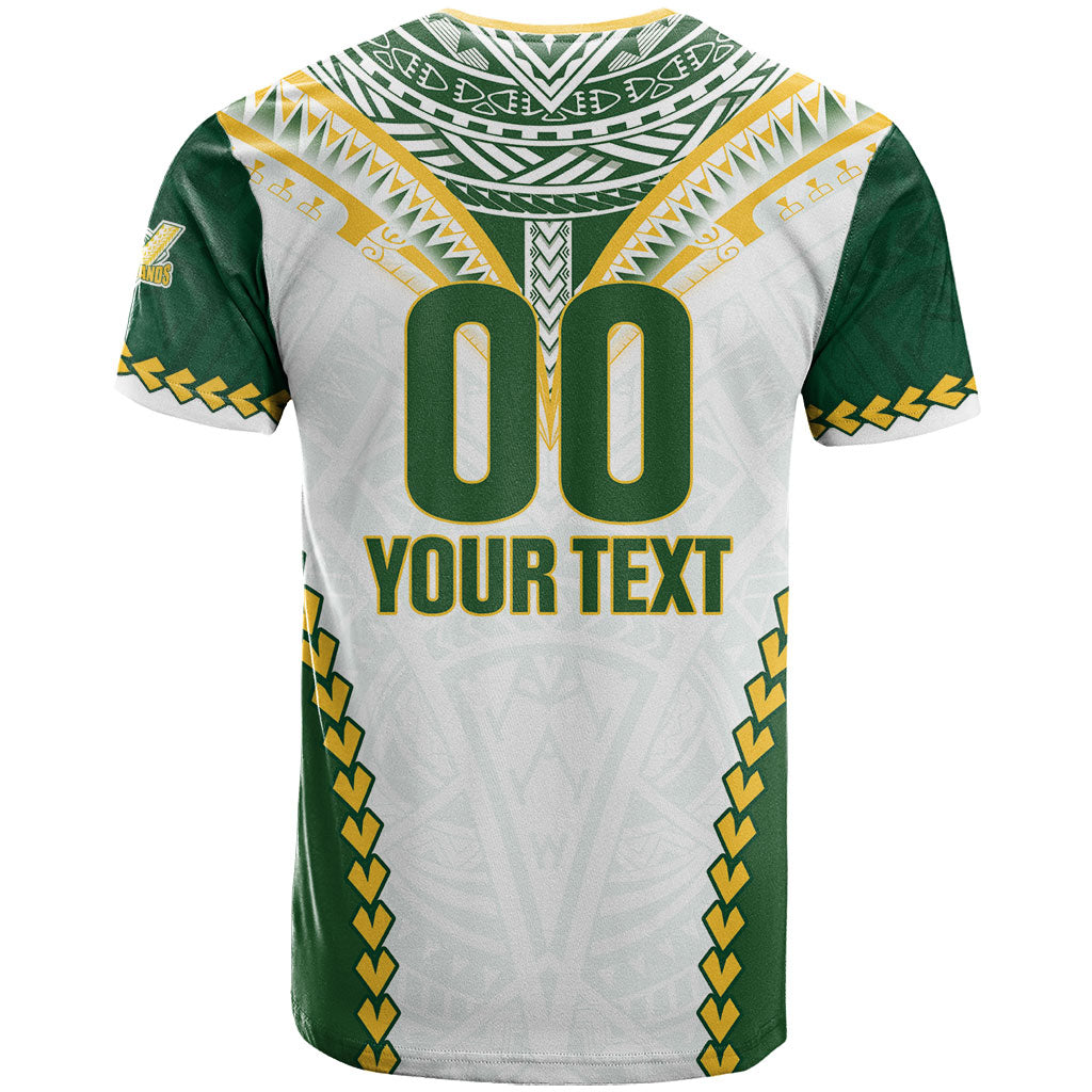 Custom Rugby League Cook Islands T Shirt Tribal Pattern White Version LT01 - Polynesian Pride
