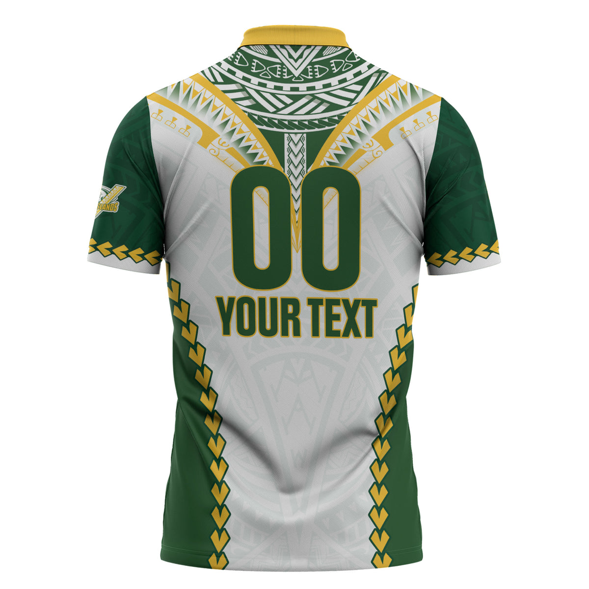 Custom Rugby League Cook Islands Zipper Polo Shirt Tribal Pattern White Version LT01 - Polynesian Pride