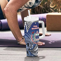 Samoa Rugby Tumbler With Handle Toa Samoa Myriad Patterns