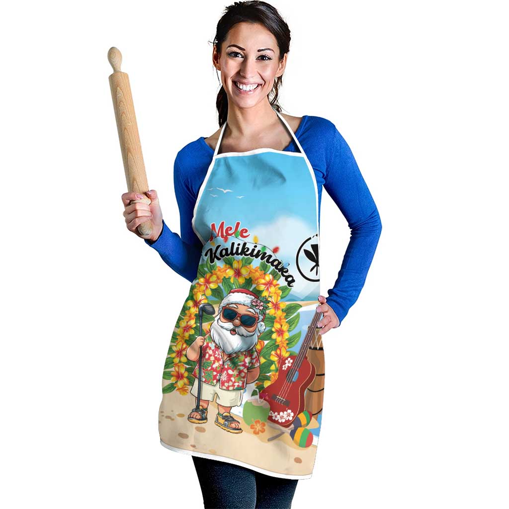 Hawaii Golf Christmas Apron Mele Kalikimaka Funny Golfer Santa - Polynesian Pride