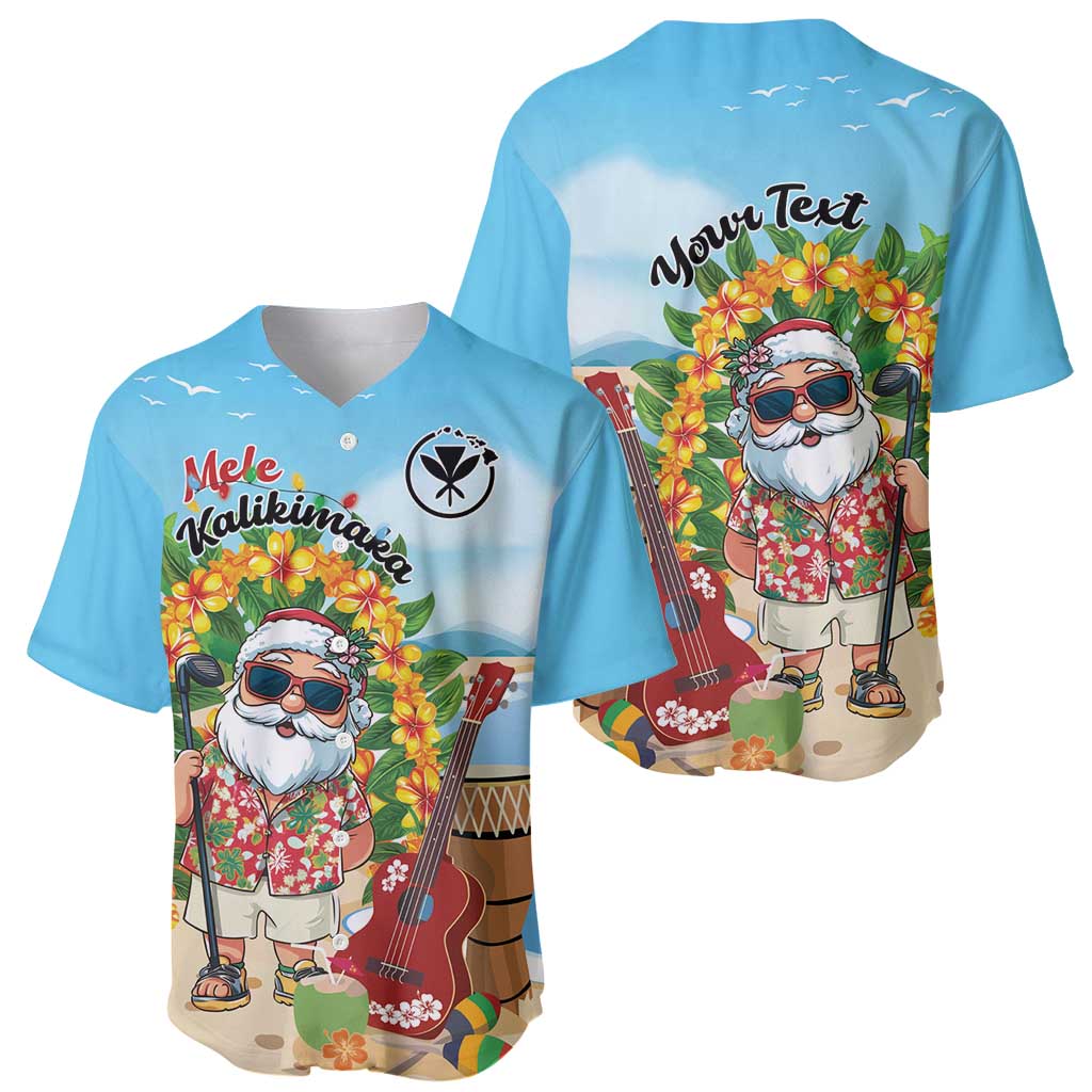 Personalized Hawaii Golf Christmas Baseball Jersey Mele Kalikimaka Funny Golfer Santa - Polynesian Pride