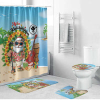 Hawaii Golf Christmas Bathroom Set Mele Kalikimaka Funny Golfer Santa - Polynesian Pride