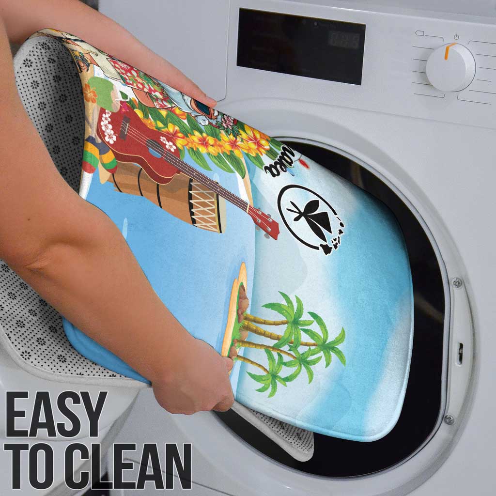 Hawaii Golf Christmas Bathroom Set Mele Kalikimaka Funny Golfer Santa - Polynesian Pride