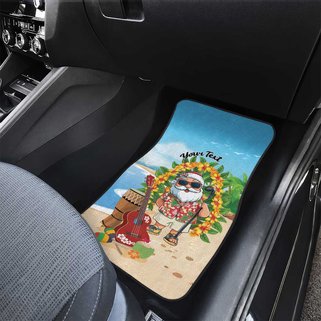 Personalized Hawaii Golf Christmas Car Mats Mele Kalikimaka Funny Golfer Santa - Polynesian Pride