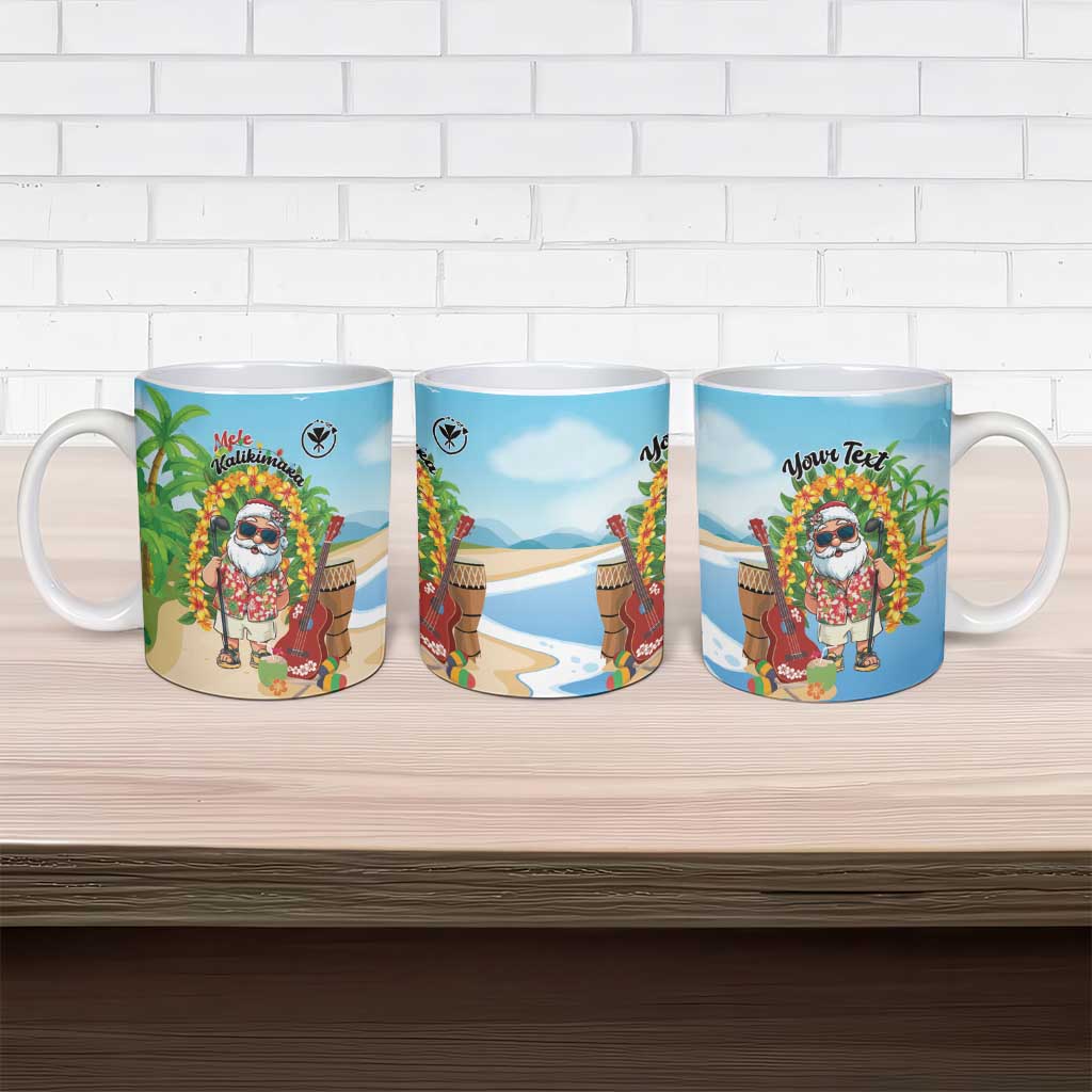 Personalized Hawaii Golf Christmas Ceramic Mug Mele Kalikimaka Funny Golfer Santa - Polynesian Pride