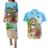 Personalized Hawaii Golf Christmas Couples Matching Puletasi and Hawaiian Shirt Mele Kalikimaka Funny Golfer Santa - Polynesian Pride