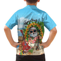 Personalized Hawaii Golf Christmas Family Matching Off Shoulder Maxi Dress and Hawaiian Shirt Mele Kalikimaka Funny Golfer Santa LT01 - Polynesian Pride
