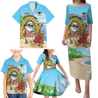 Personalized Hawaii Golf Christmas Family Matching Puletasi and Hawaiian Shirt Mele Kalikimaka Funny Golfer Santa LT01 - Polynesian Pride
